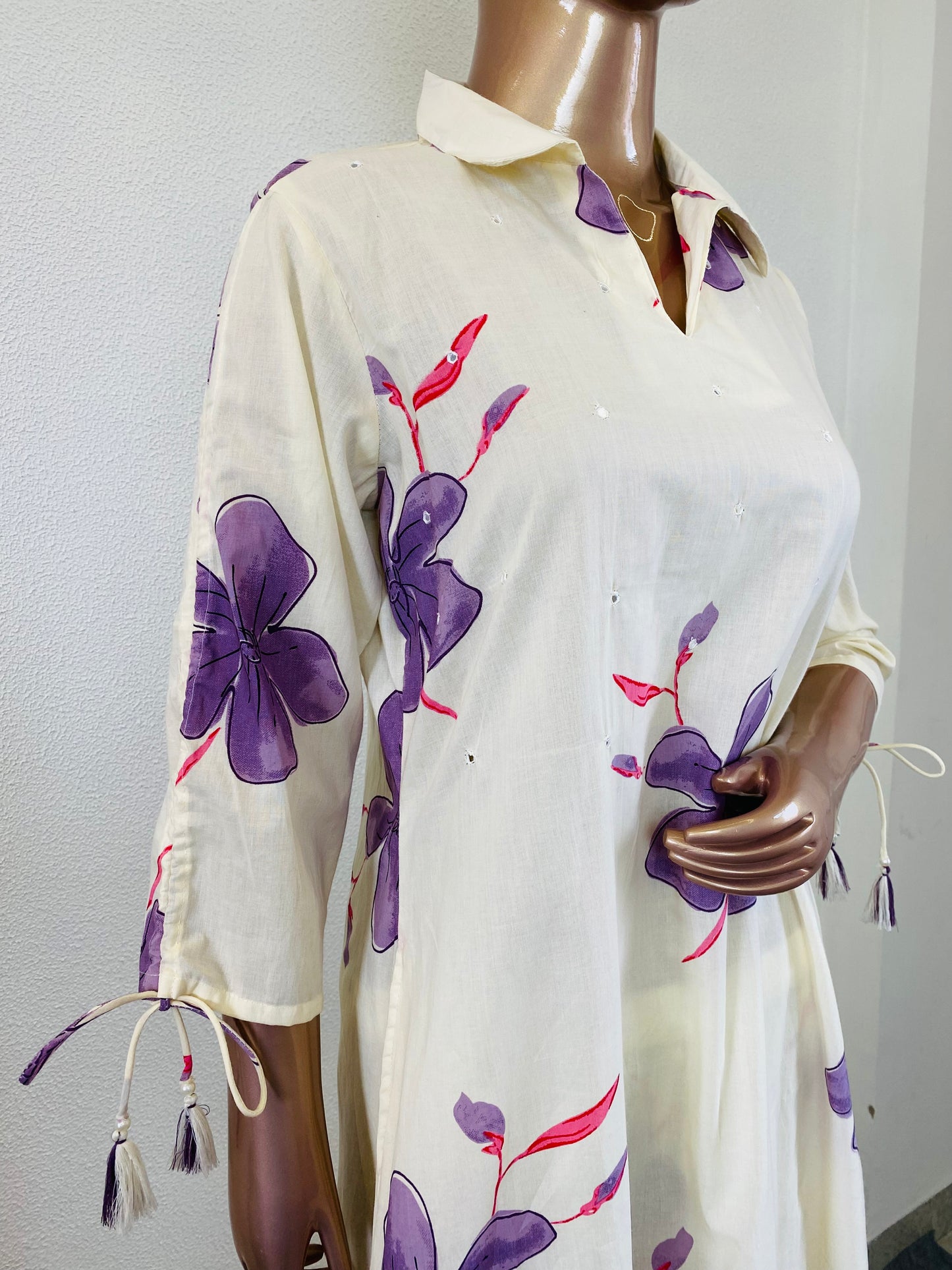 Cotton Kurta Pant Set with Adjustable Sleeves