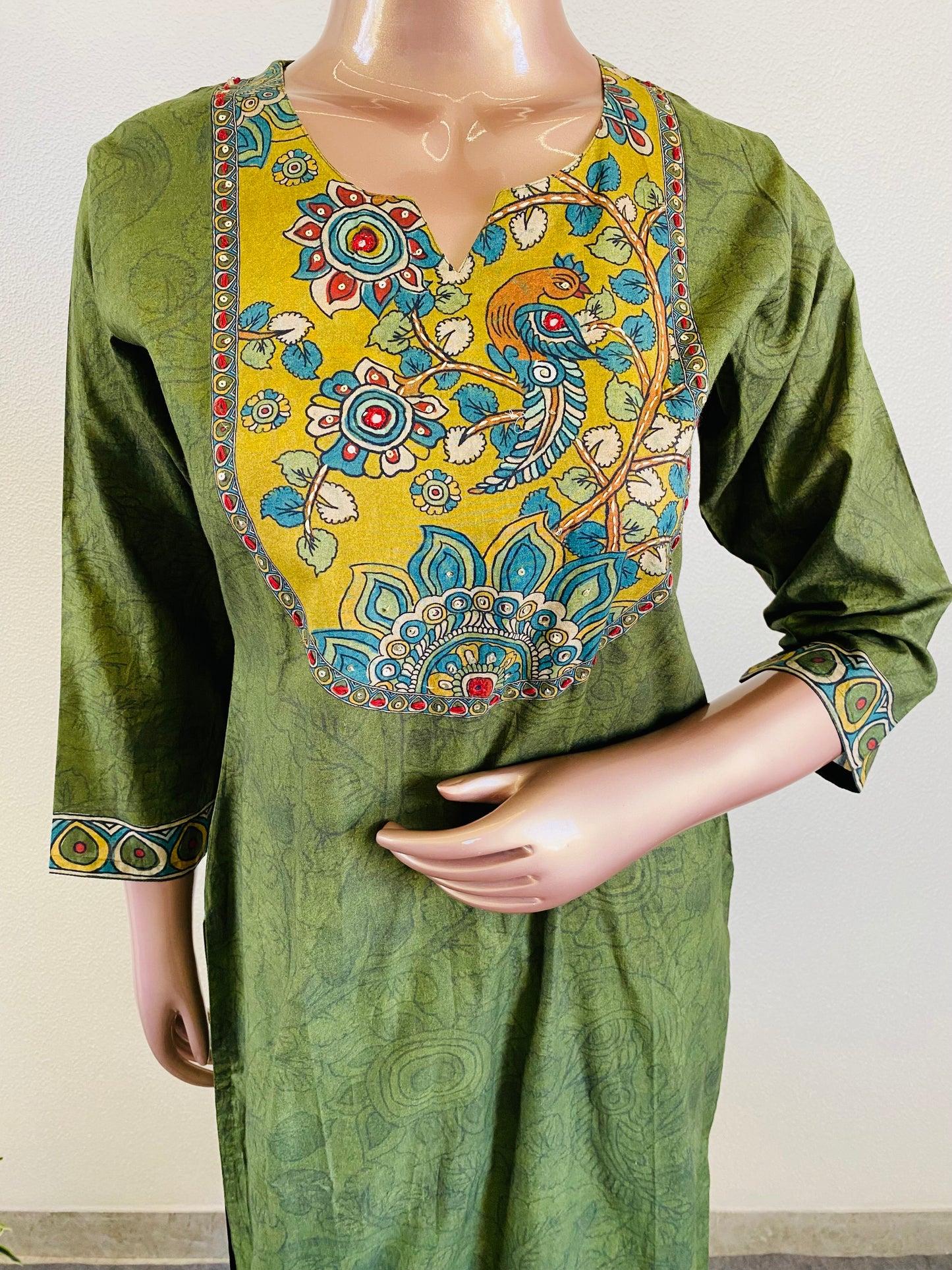 Digitally Printed Kalamkari Cotton Suit