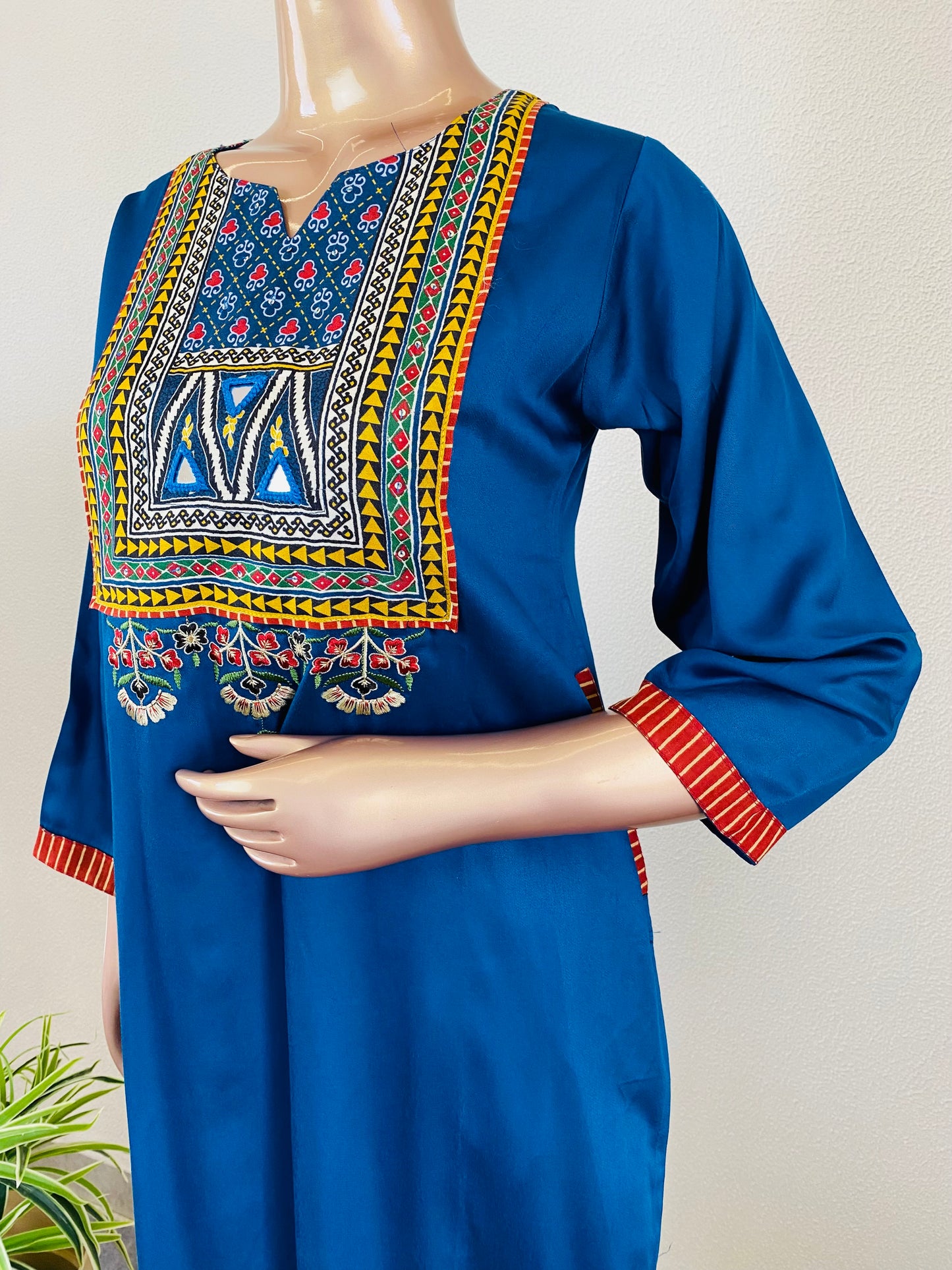 Gajji Silk Suit Set With Printed Dupatta