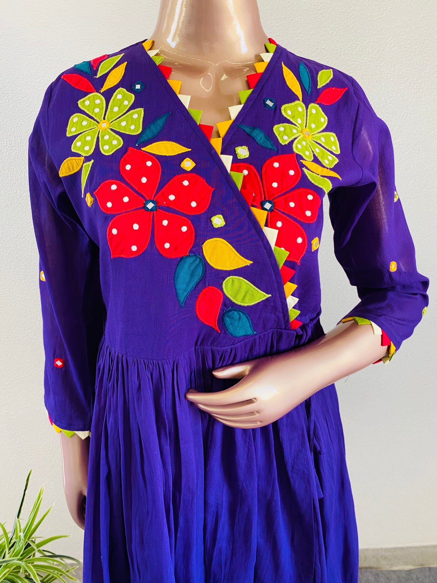 Applique & Mirror work Mul Tunic