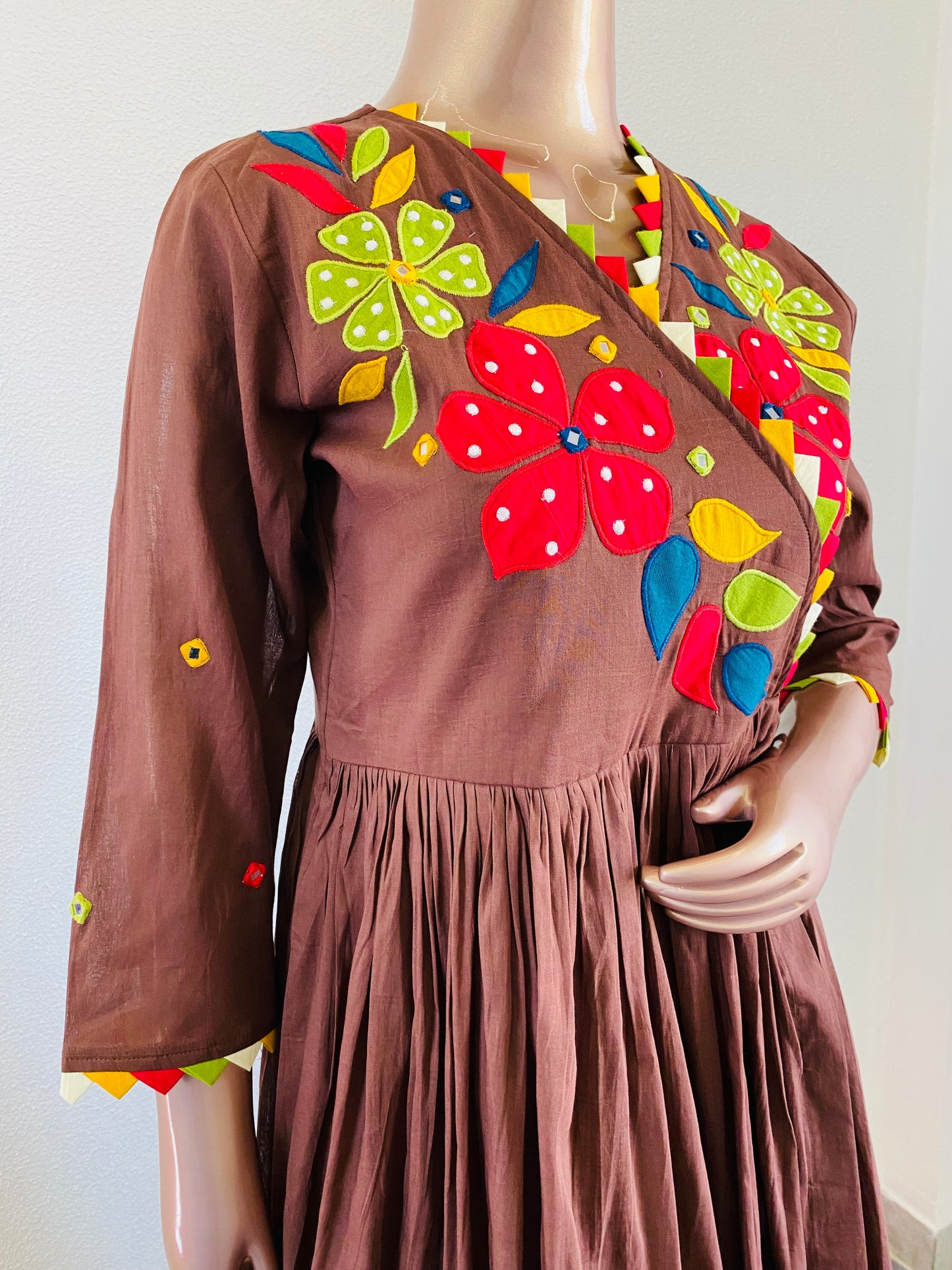 Applique & Mirror work Mul Tunic