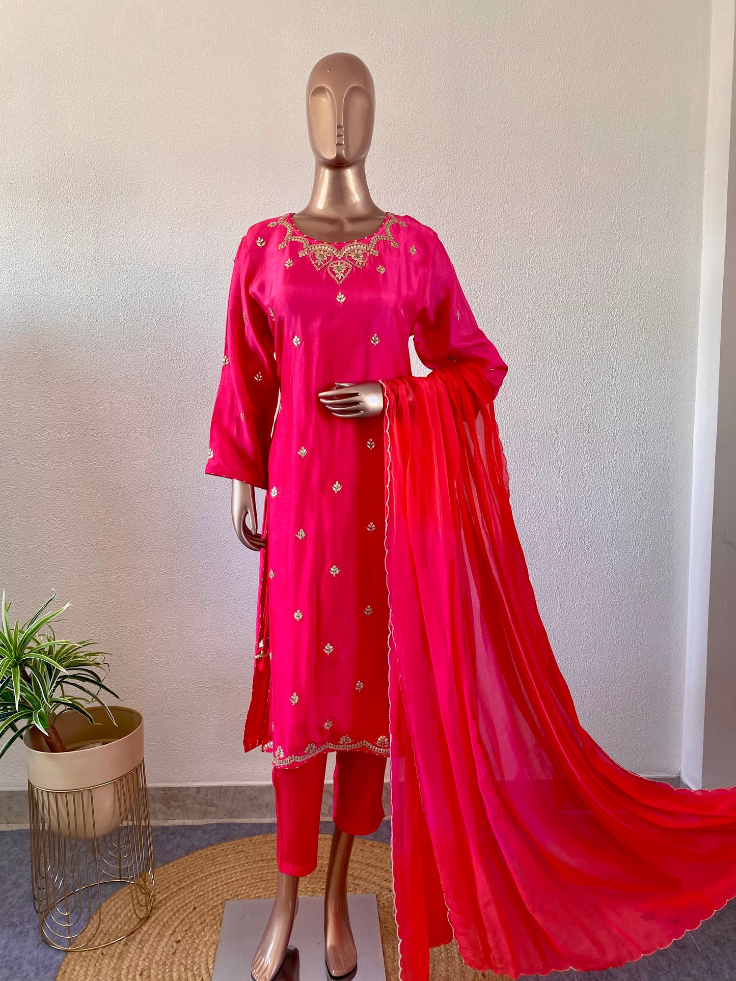 Pure Silk Suit with Gota-Patti Work