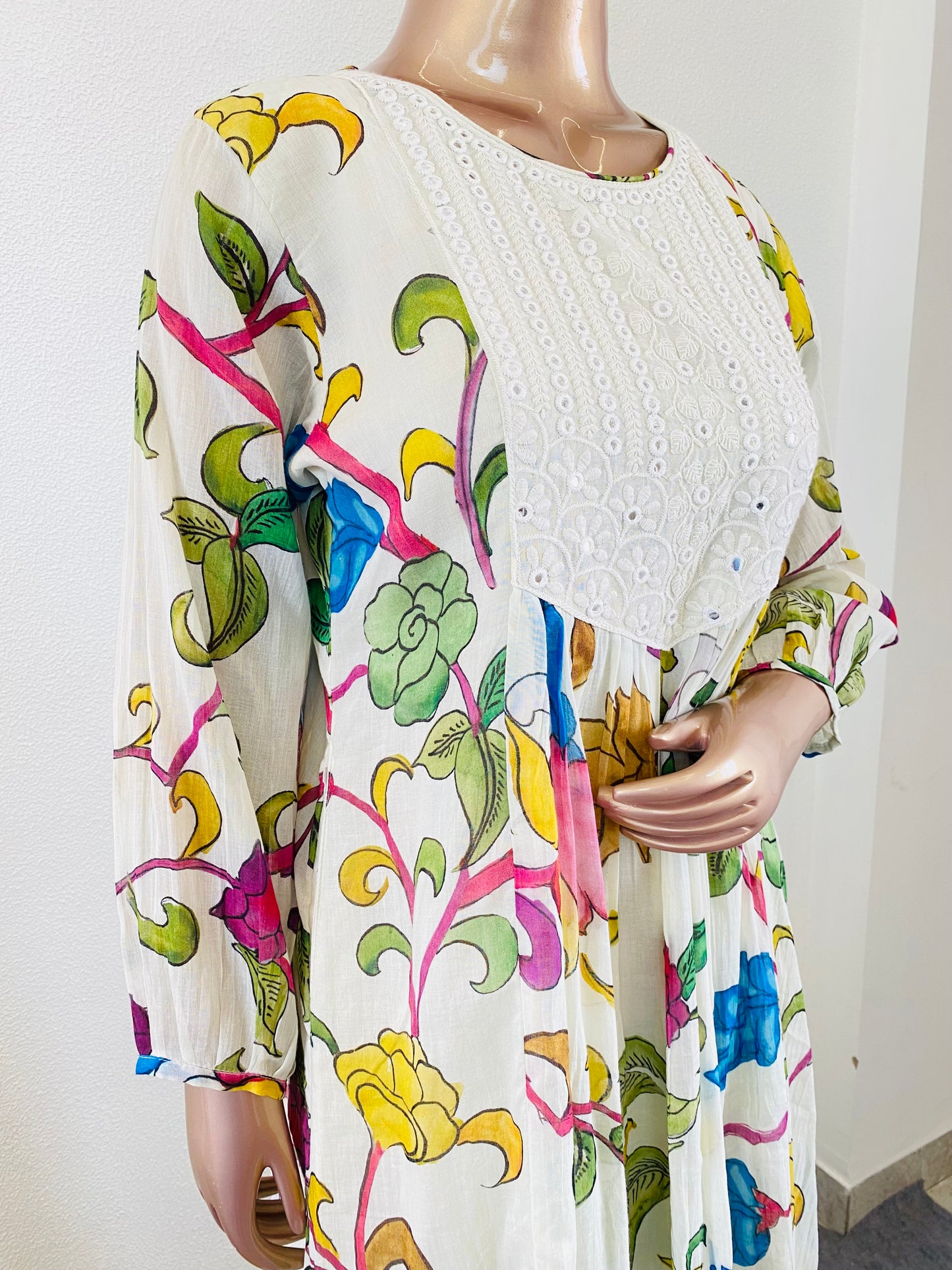 Kalamkari Print Mul Cotton Frock Suit