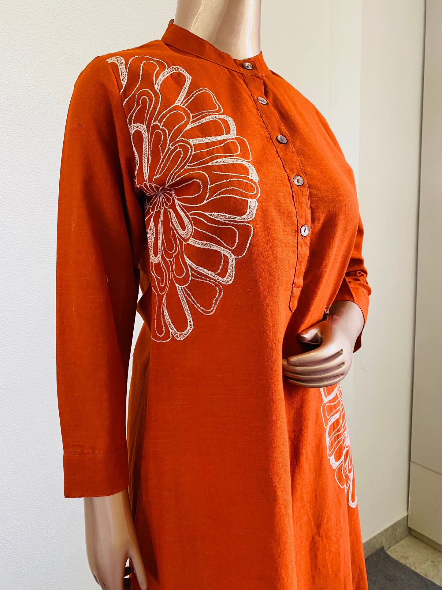 Placement Embroidered Cotton Flex Kurta Palazzo Set