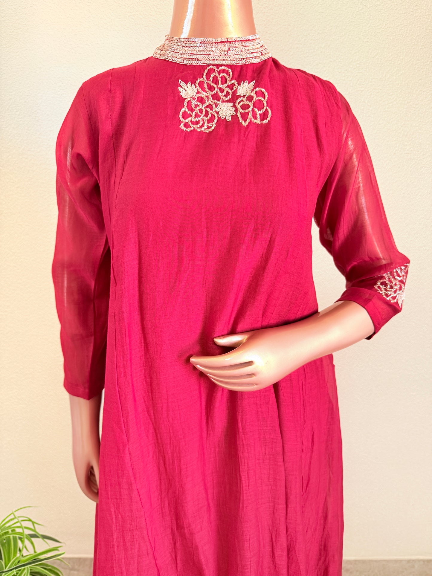 Sequins Work Mul Chanderi Anarkali Suit