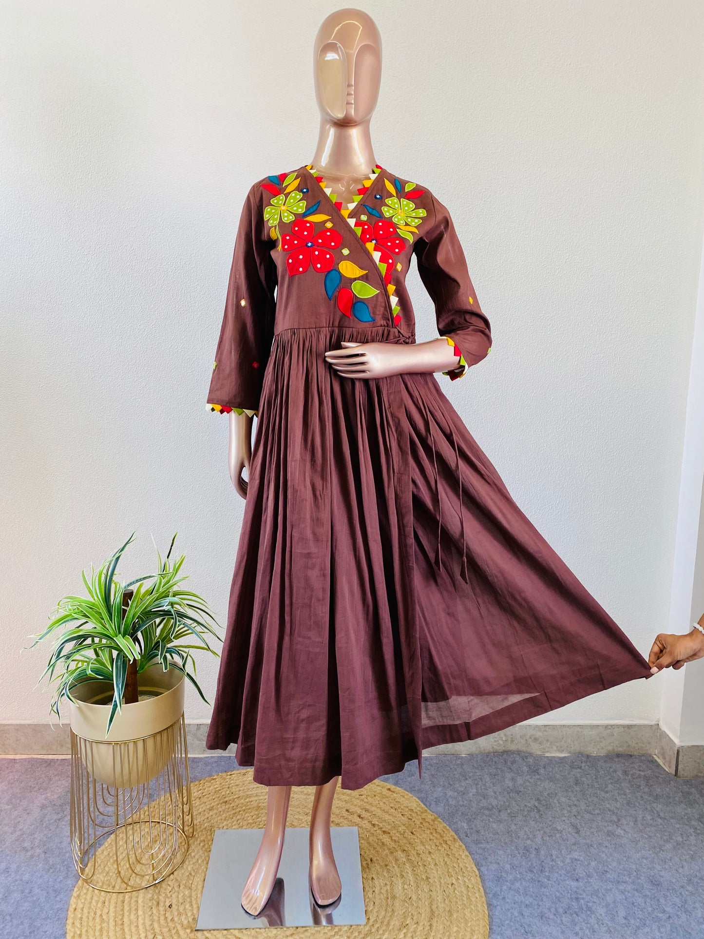 Applique & Mirror work Mul Tunic