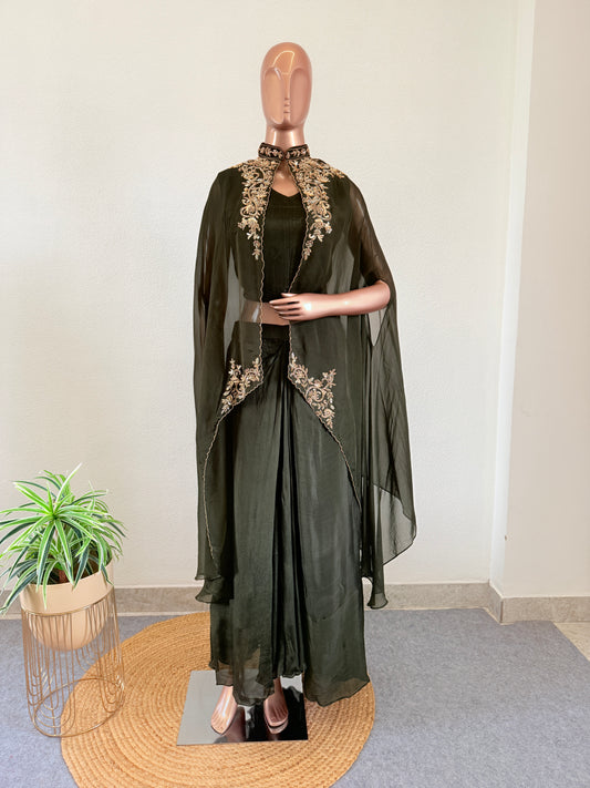 Drape Dhoti and Cape Indowestern