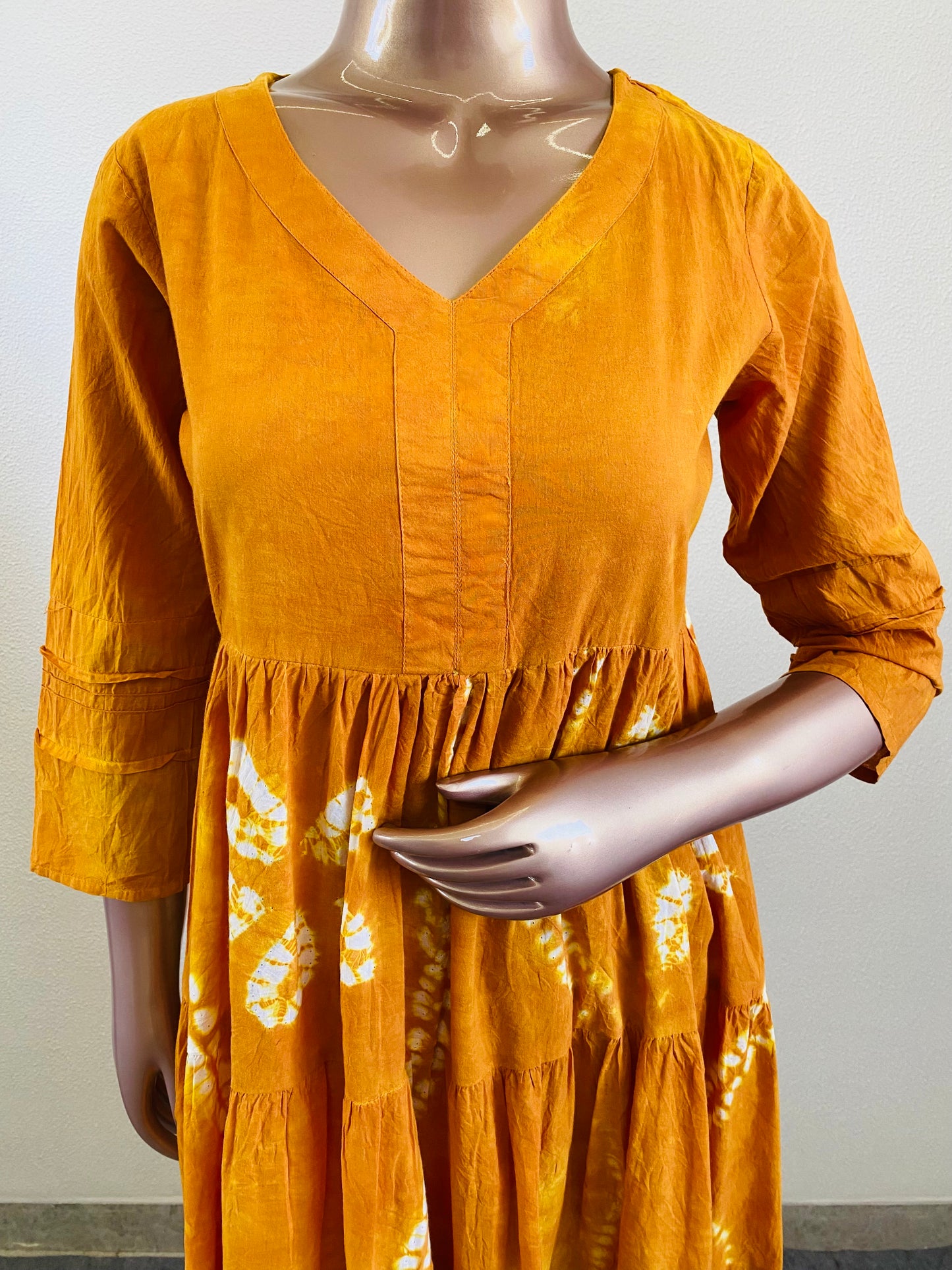 Tie & Dye Cotton Tunic - Saffron