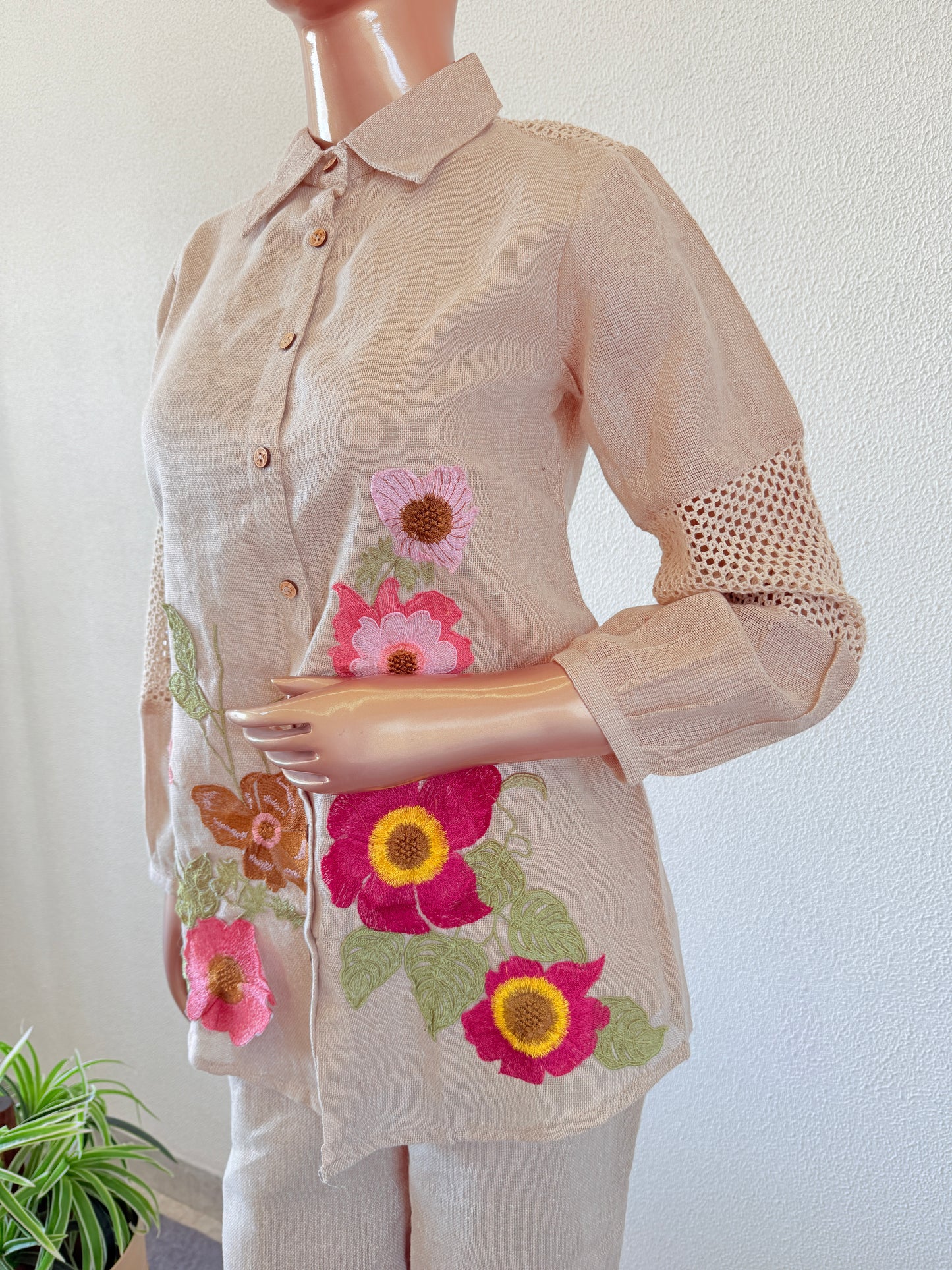 Embroidered Jute Coord Set