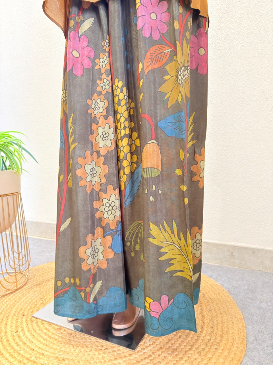 Premium Muslin Top with Contrast Printed Palazzo Pants