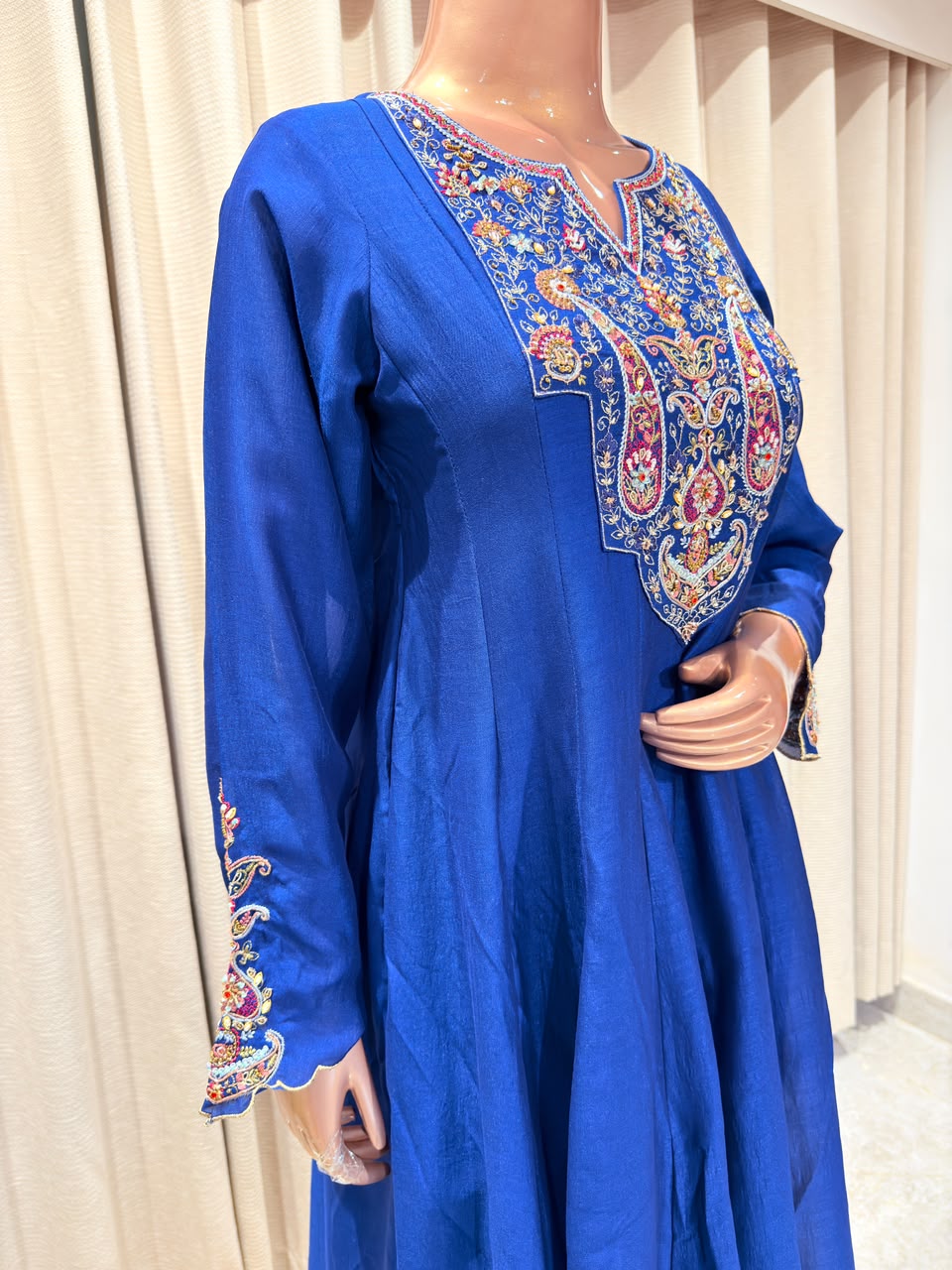 Zari & Resham Embroidered Flared Suit Set with Dupatta