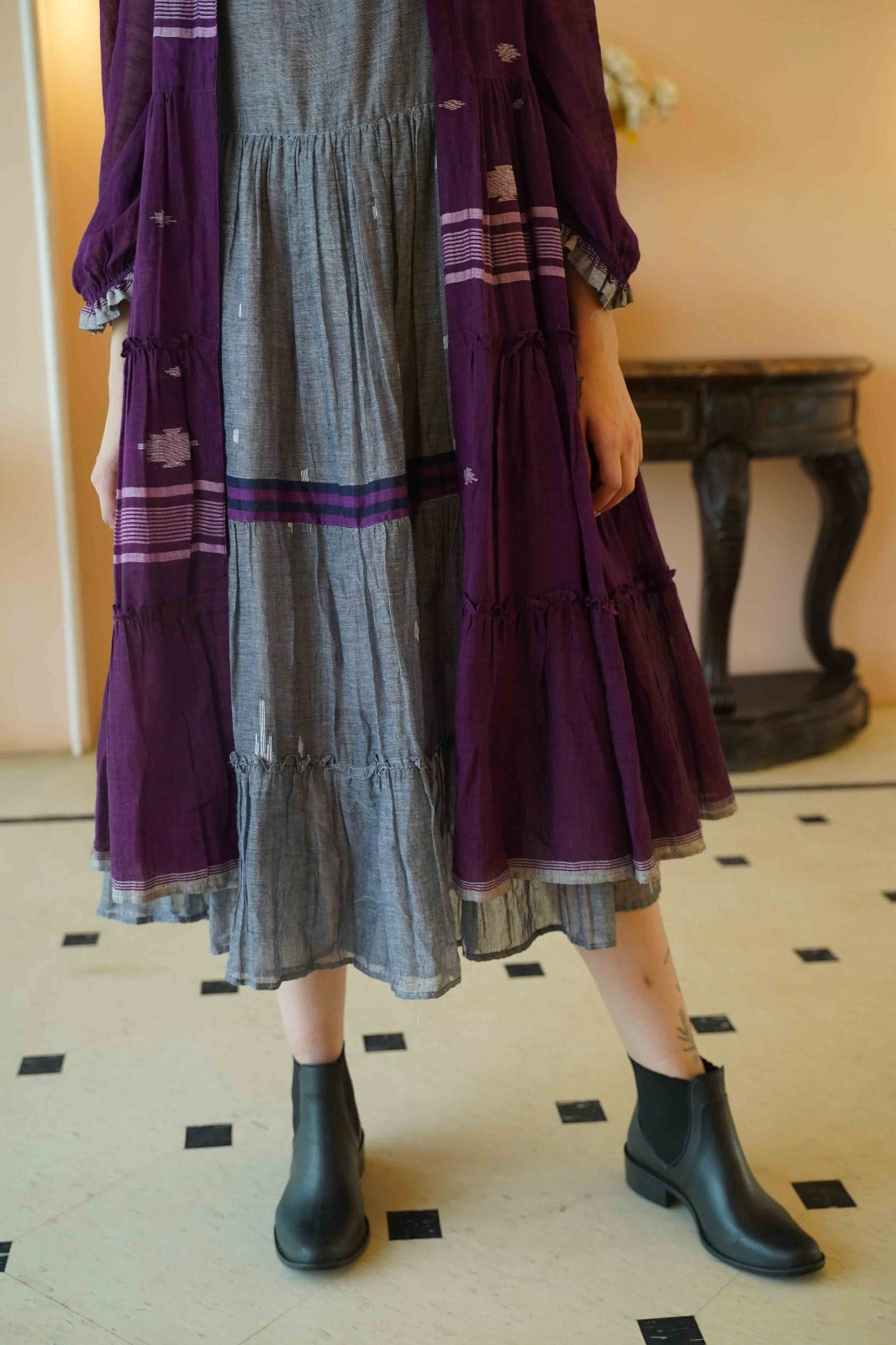 Handloom Jamdani Tunic with Jacket