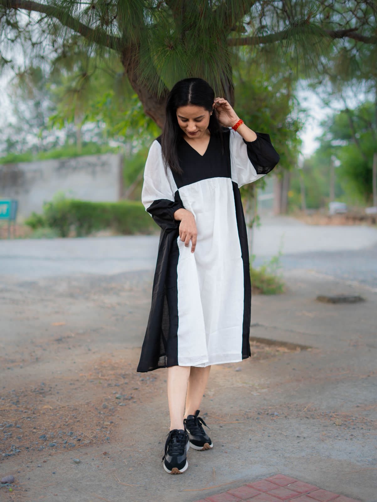 Pure Linen Color Block Tunic