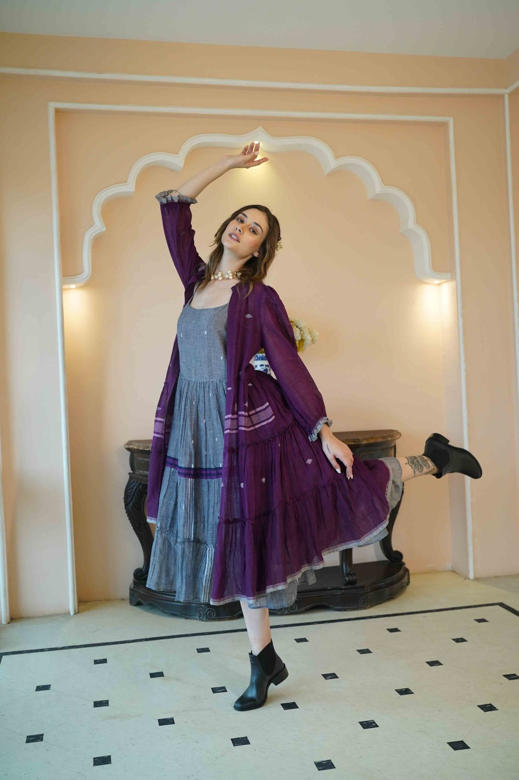 Handloom Jamdani Tunic with Jacket