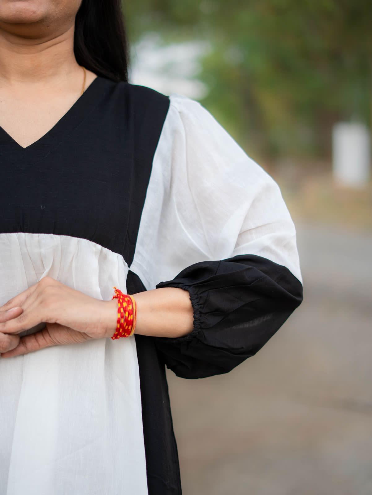 Pure Linen Color Block Tunic
