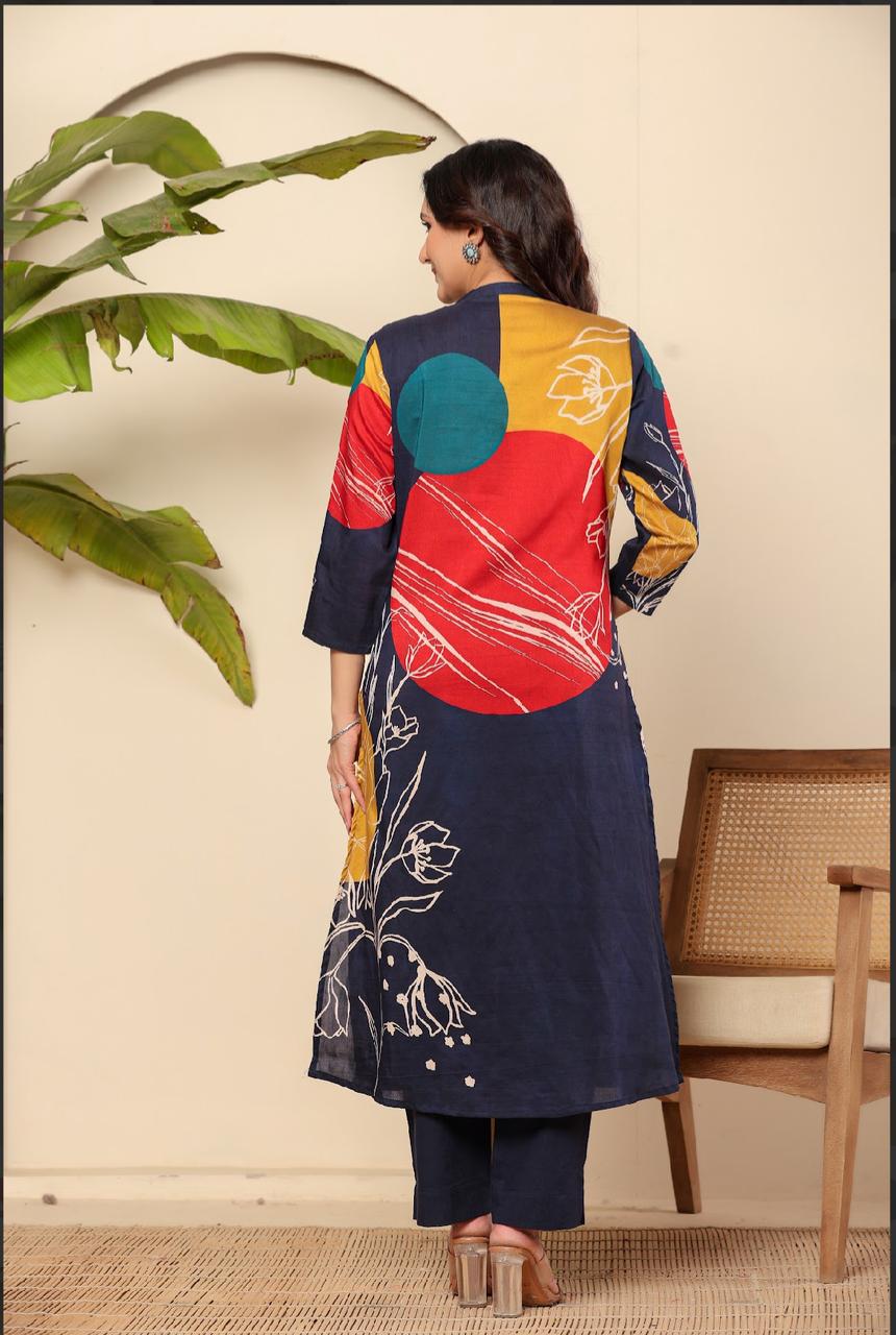 Digitally Printed Cotton Kurta Pant Set