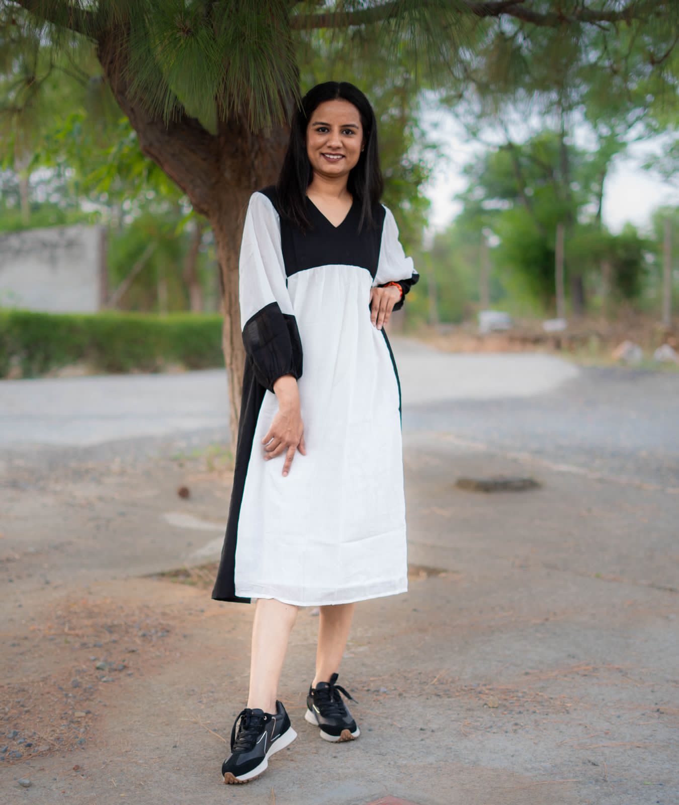 Pure Linen Color Block Tunic
