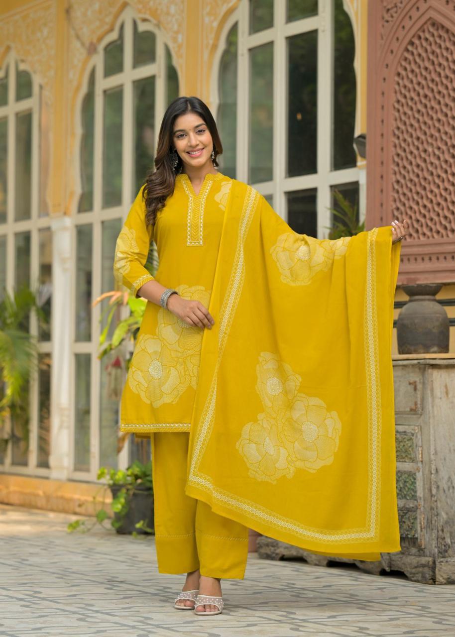 Farsi Salwar Suit Set- Yellow