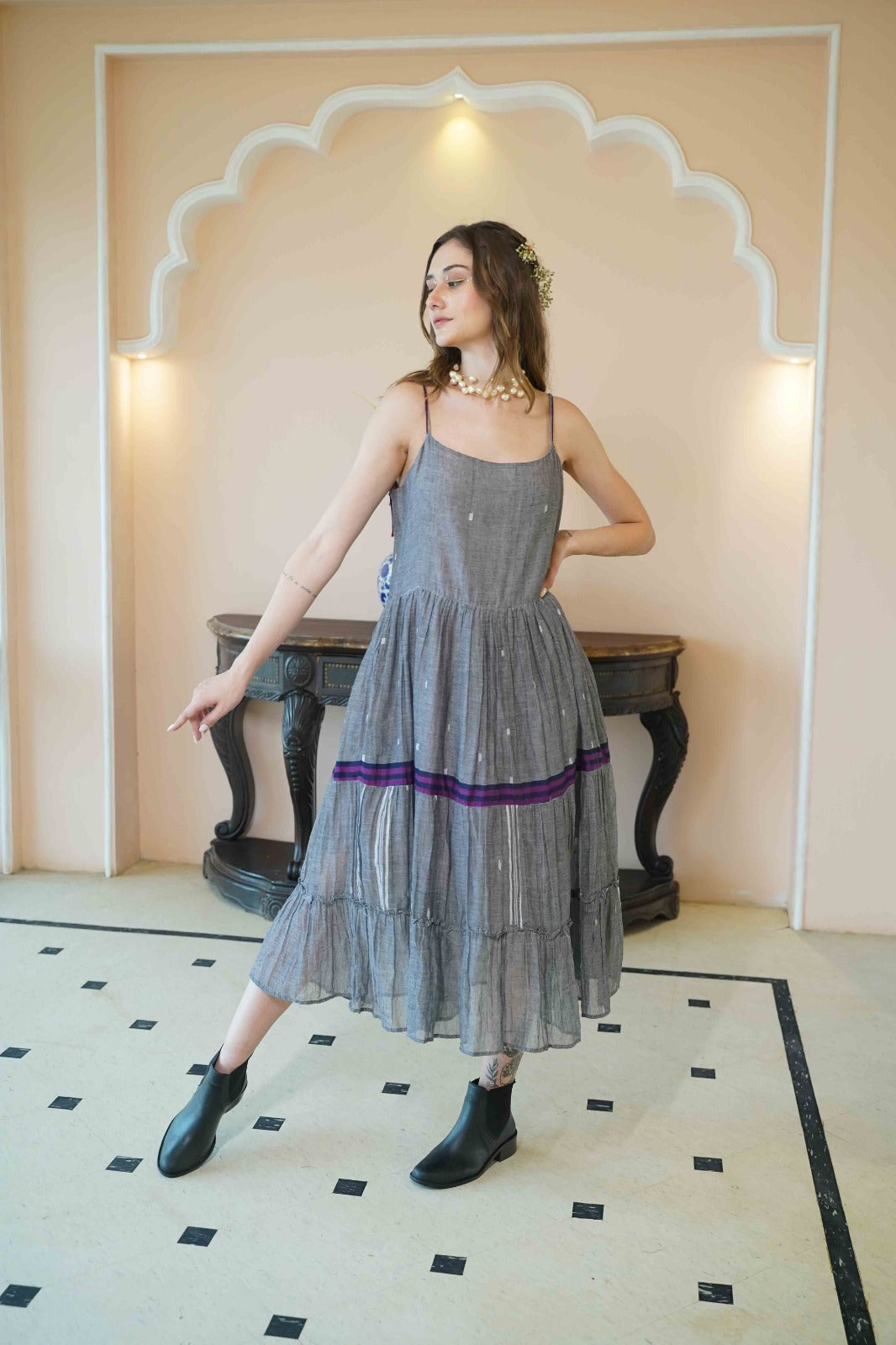 Handloom Jamdani Tunic with Jacket