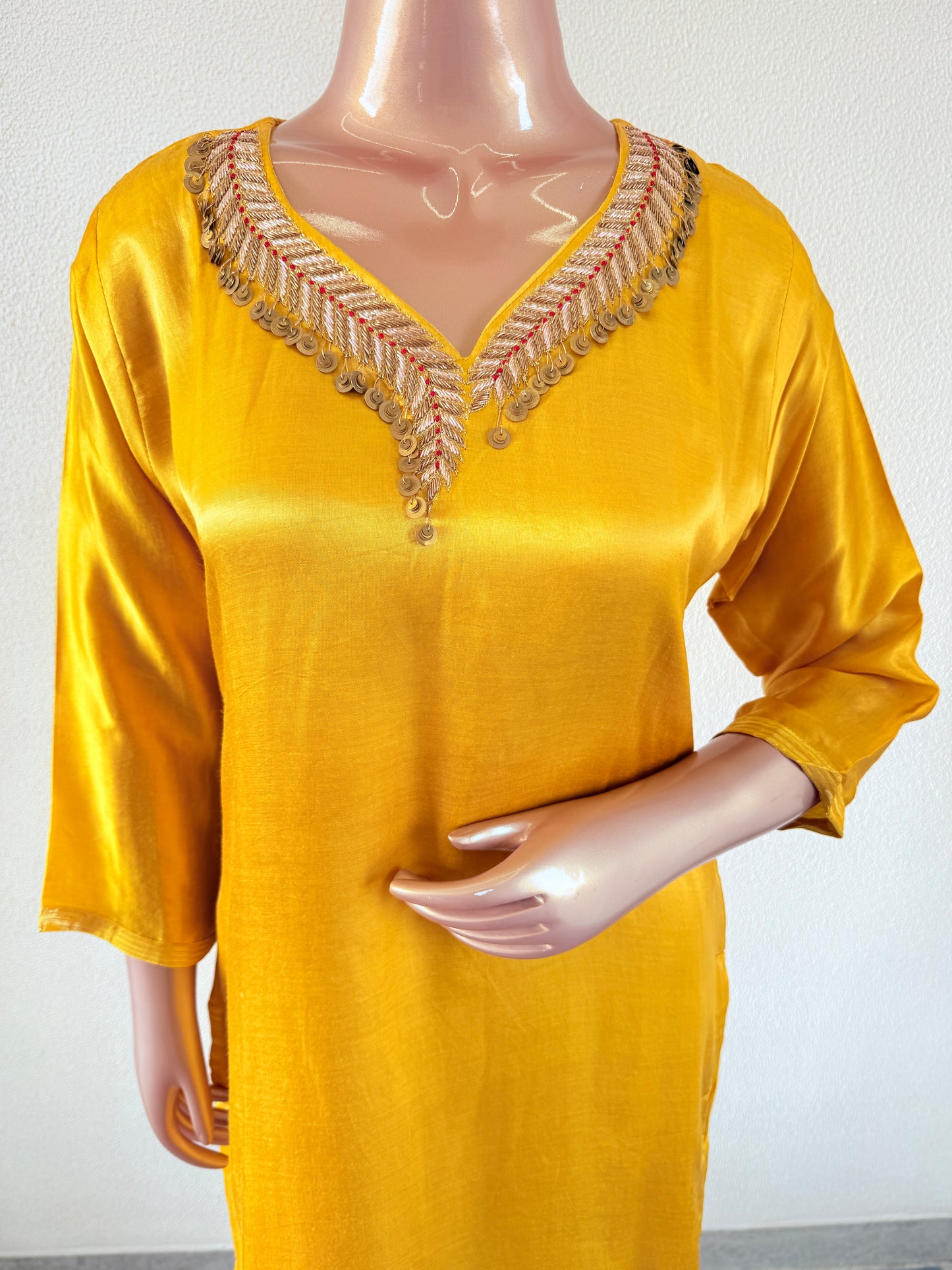 Gajji Silk Lagdi Patta Suit Set with Lehariya Dupatta