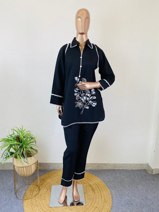 Russian Silk Coords with Embroidery & Lace Details