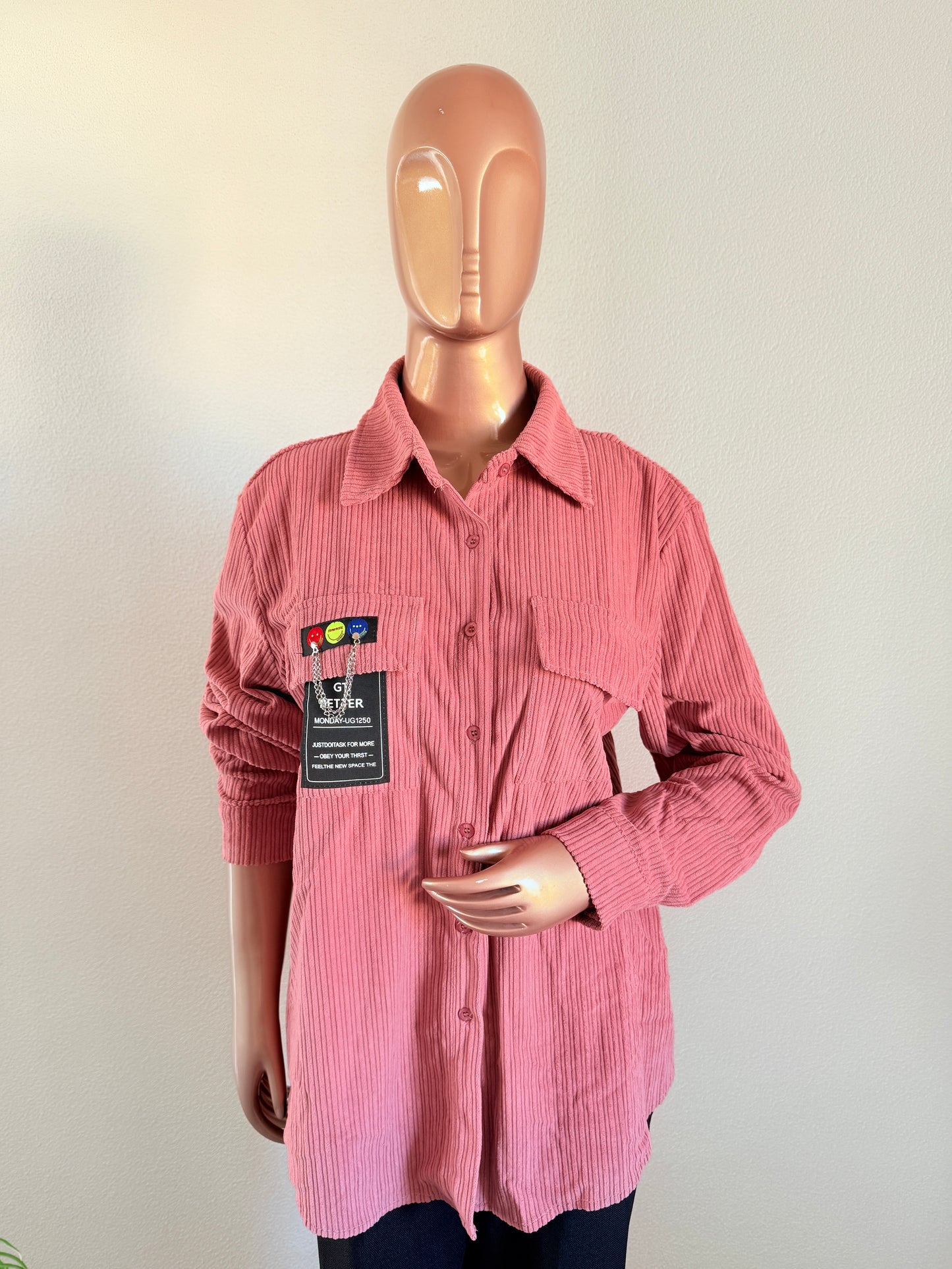 Corduroy Shirt- Pink