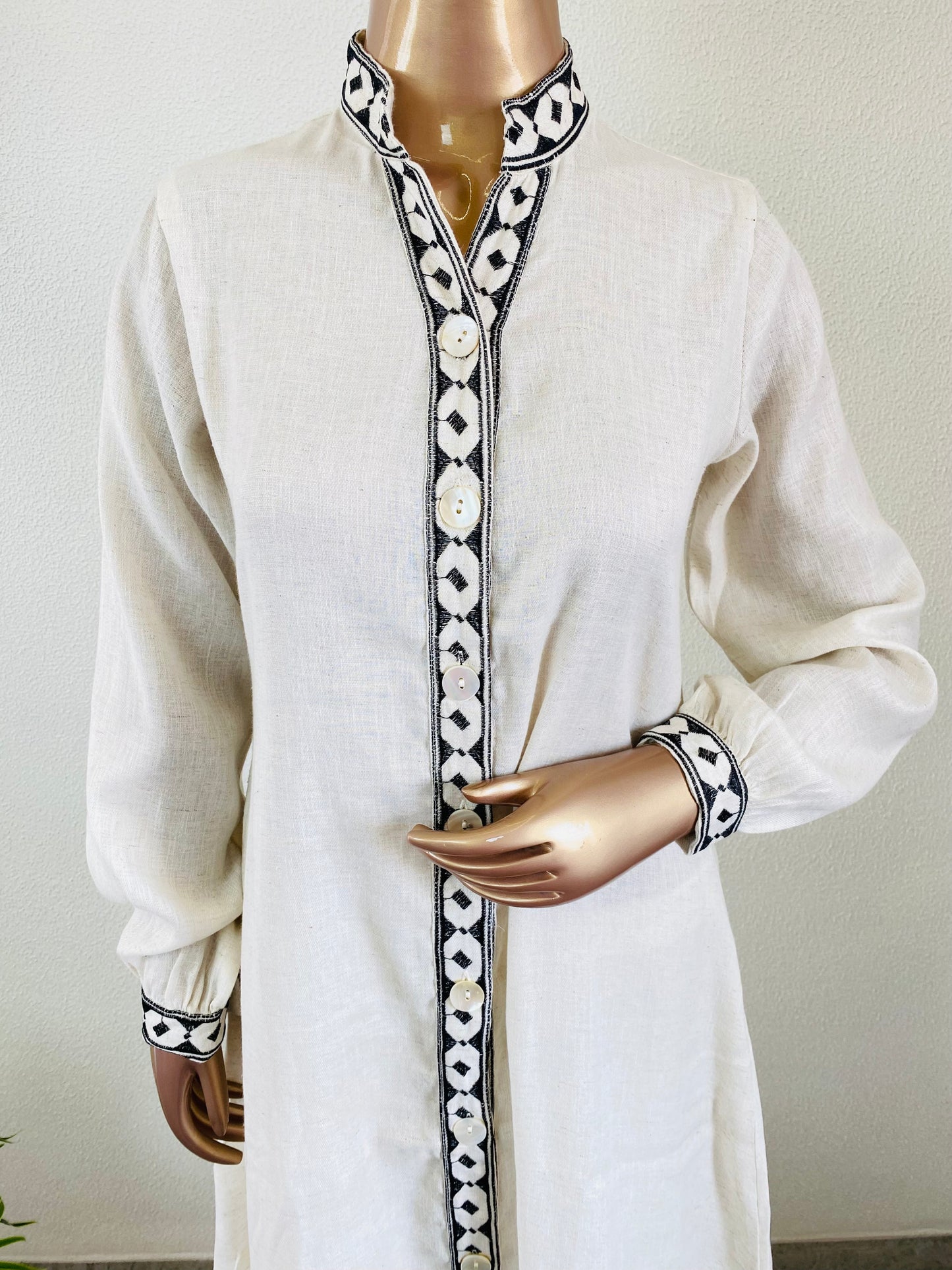 Embroidered Jute Cotton A-line Kurta Pant Set