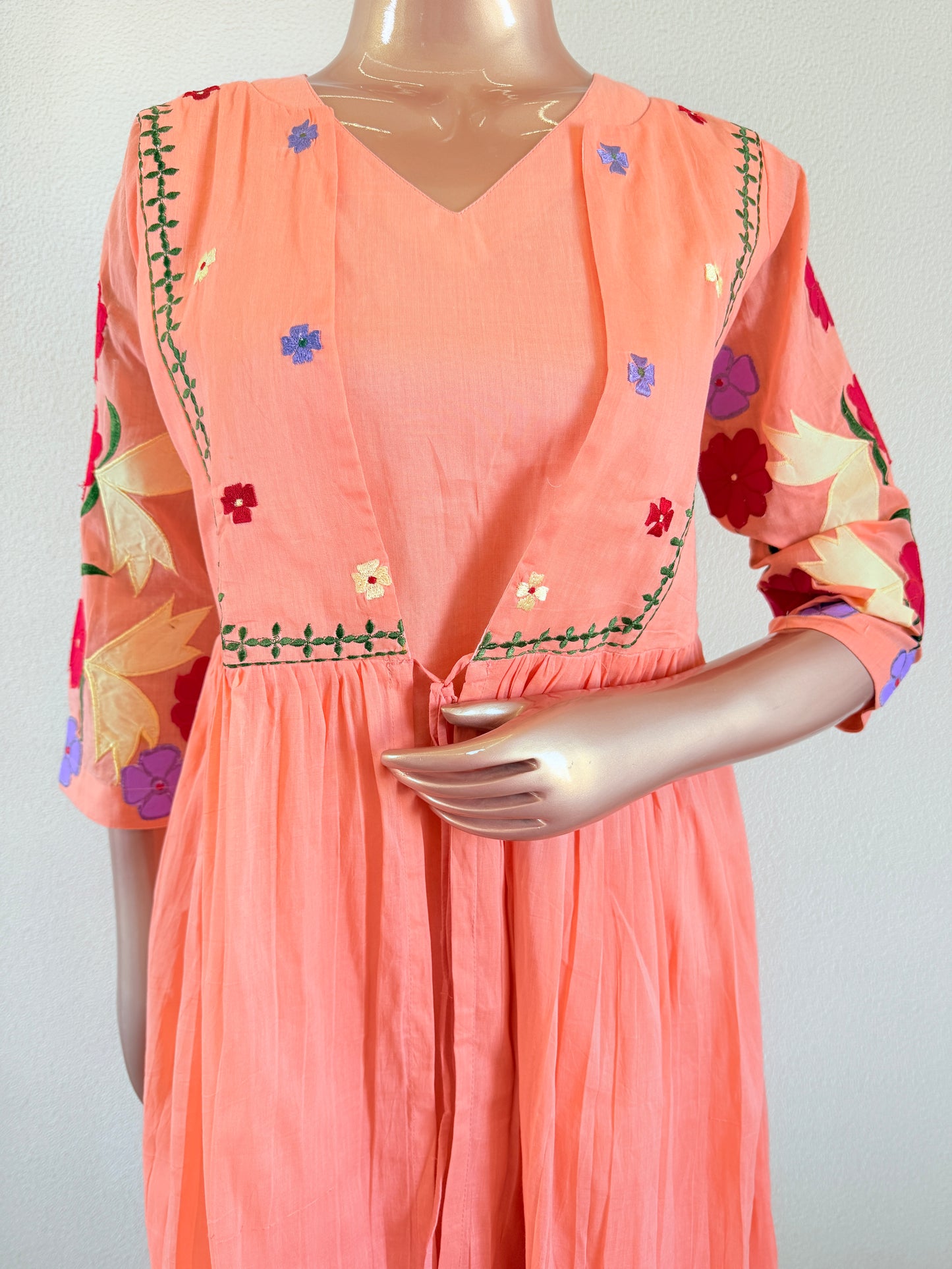 Jacket Style Tunic with Appliqué Work