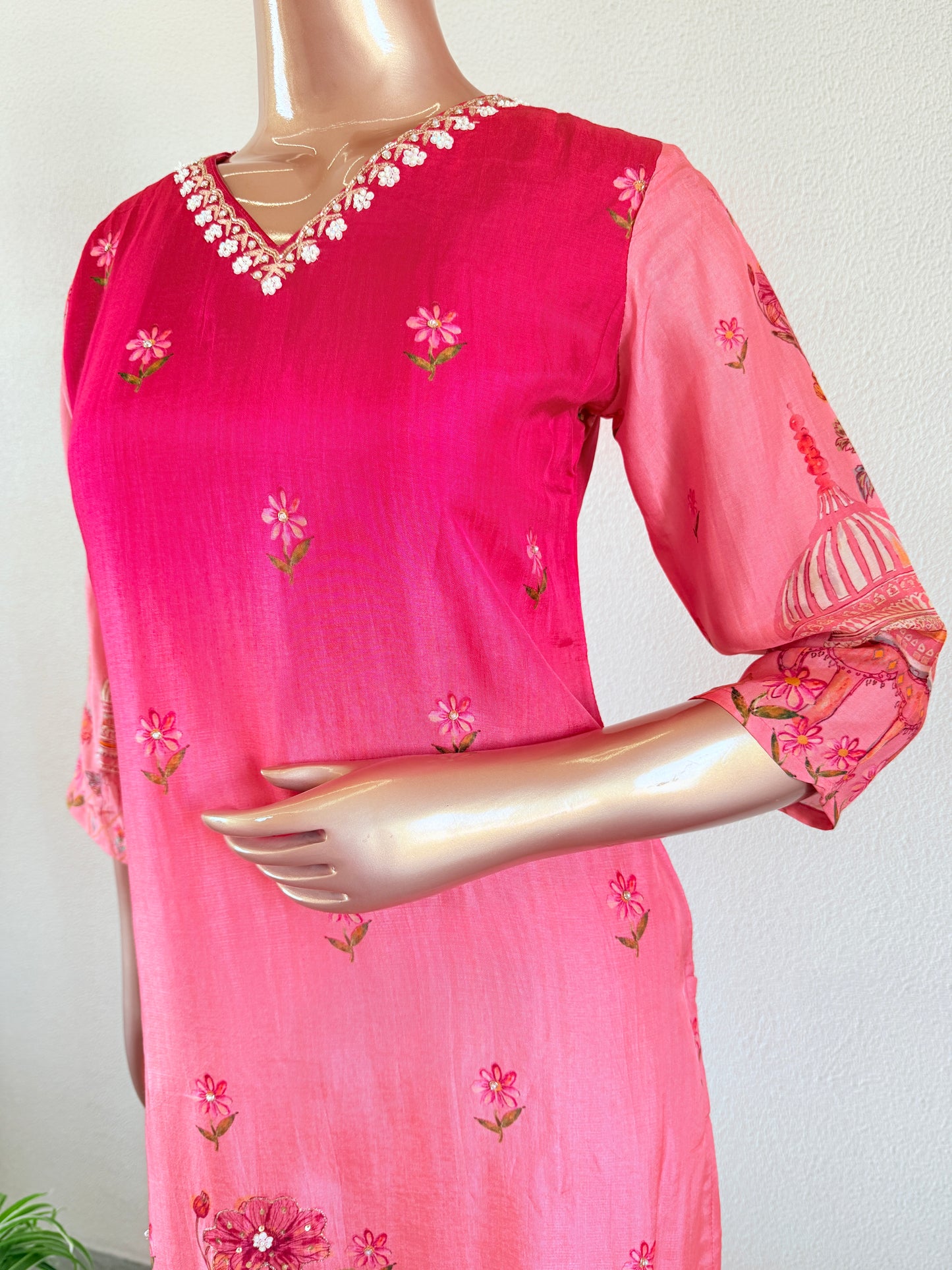 Pichwai Print Ombre Muslin Suit Set