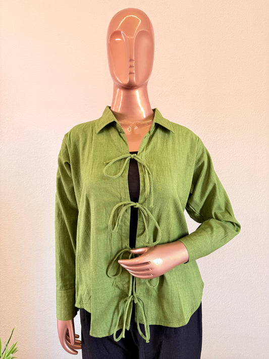 Linen Shirt with front tie up