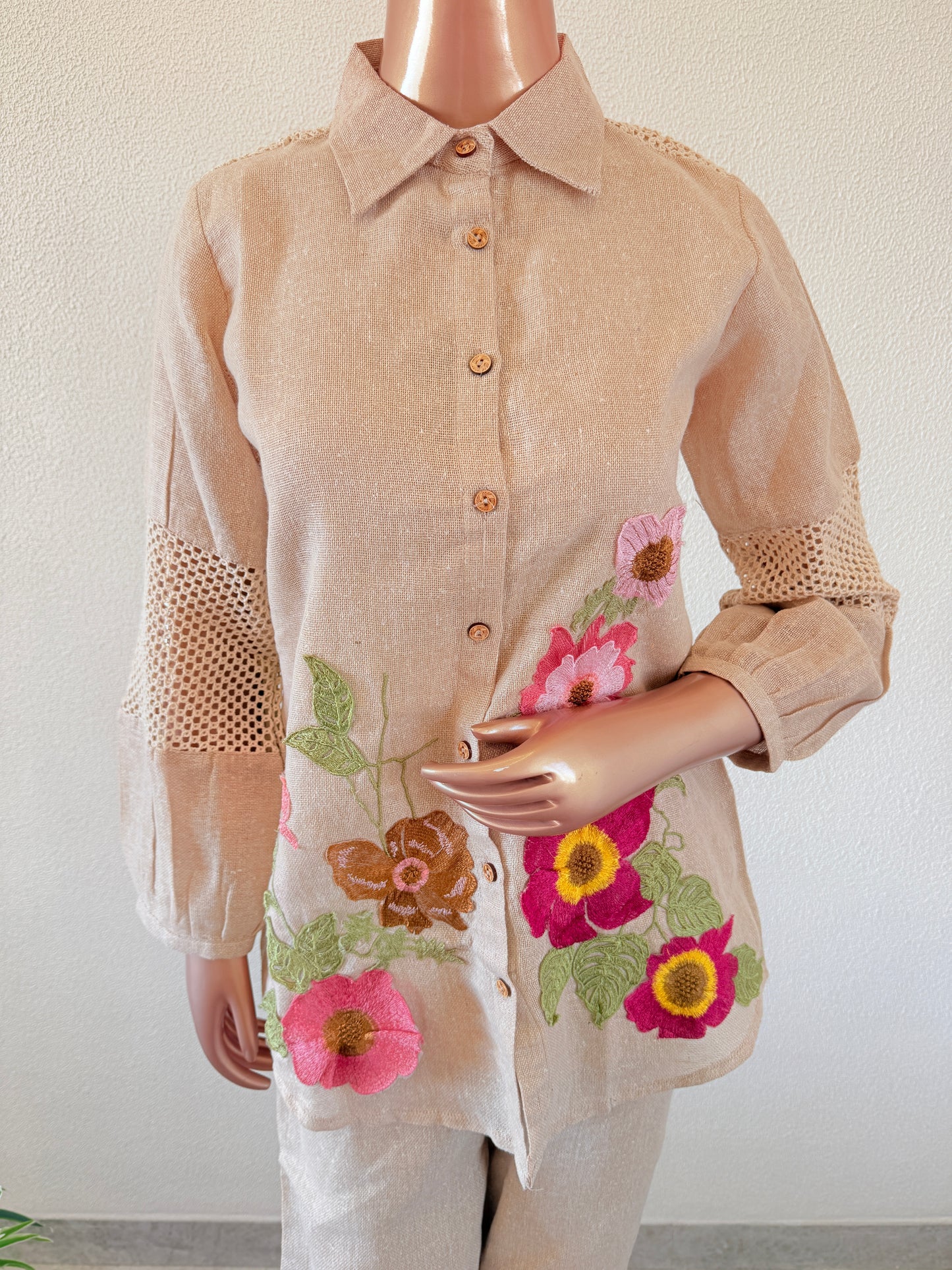 Embroidered Jute Coord Set