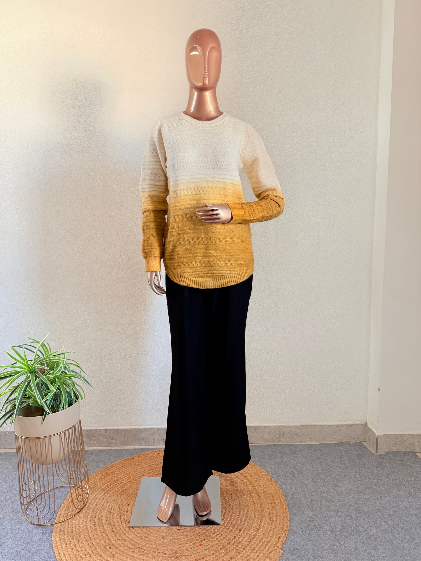 Ombre Woollen Top - Yellow