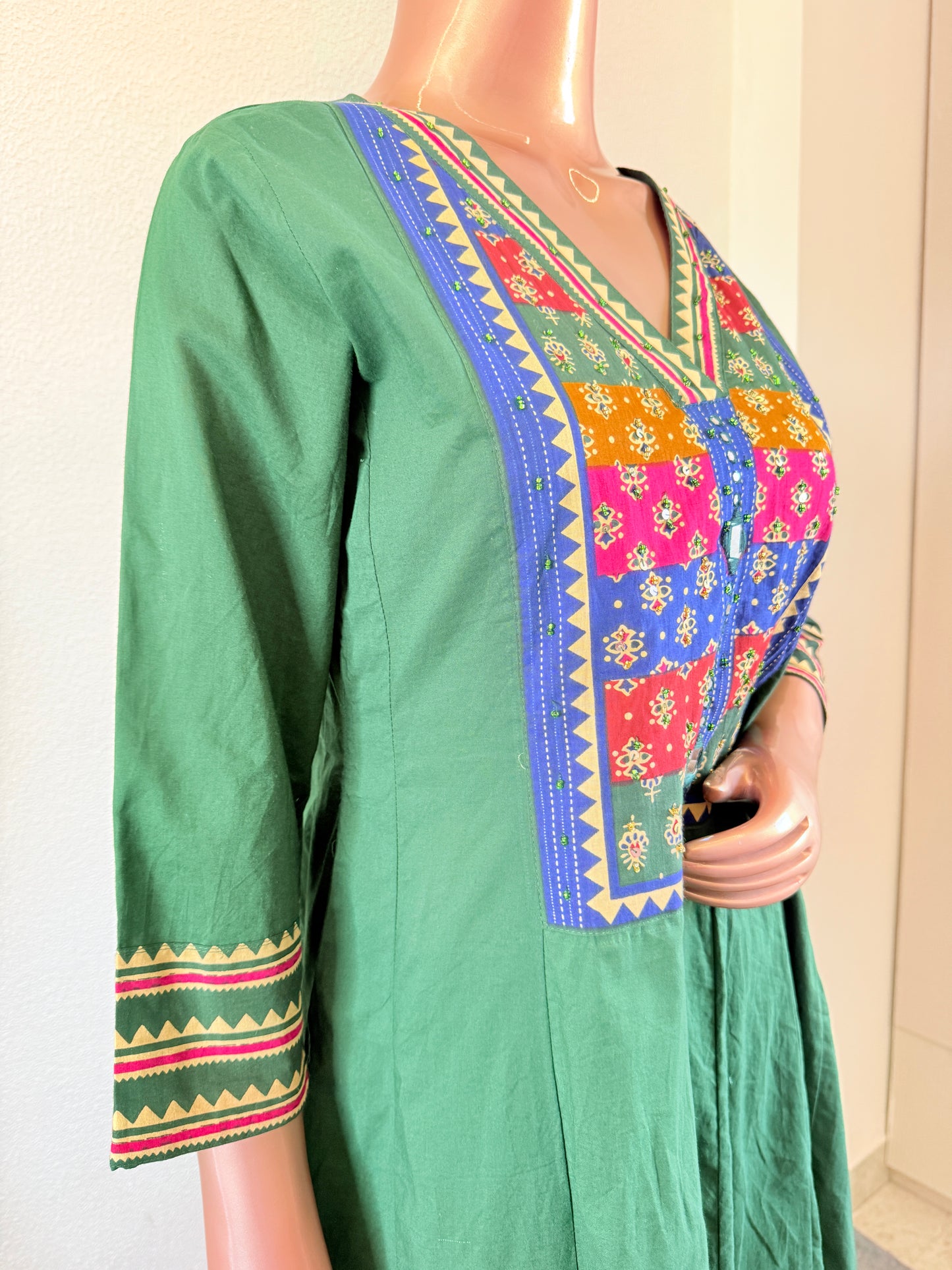 Cotton Frock Suit with Printed Mul Dupatta