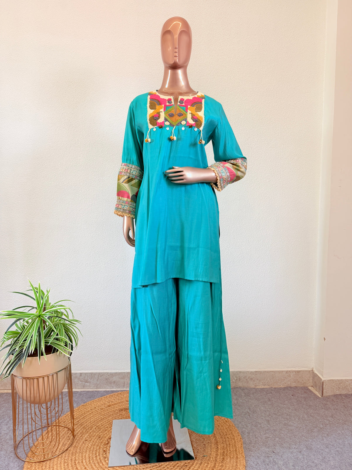 Premium Silk Kurta Palazzo Set