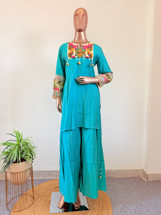 Premium Silk Kurta Palazzo Set