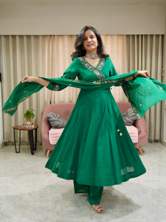 Premium Cotton Angrakha Anarkali with Hand Work