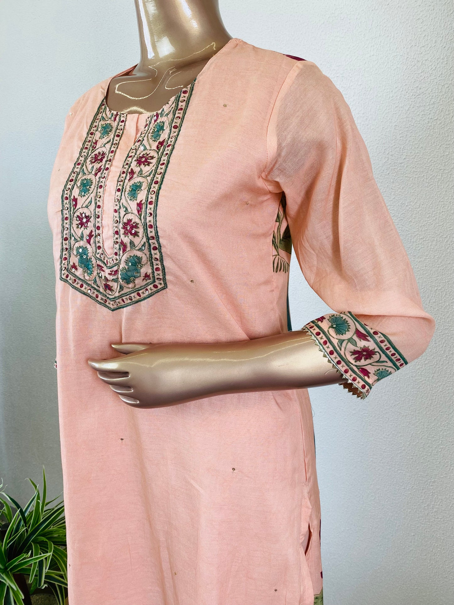 Cotton Suit With Block Print Bank and Dupatta