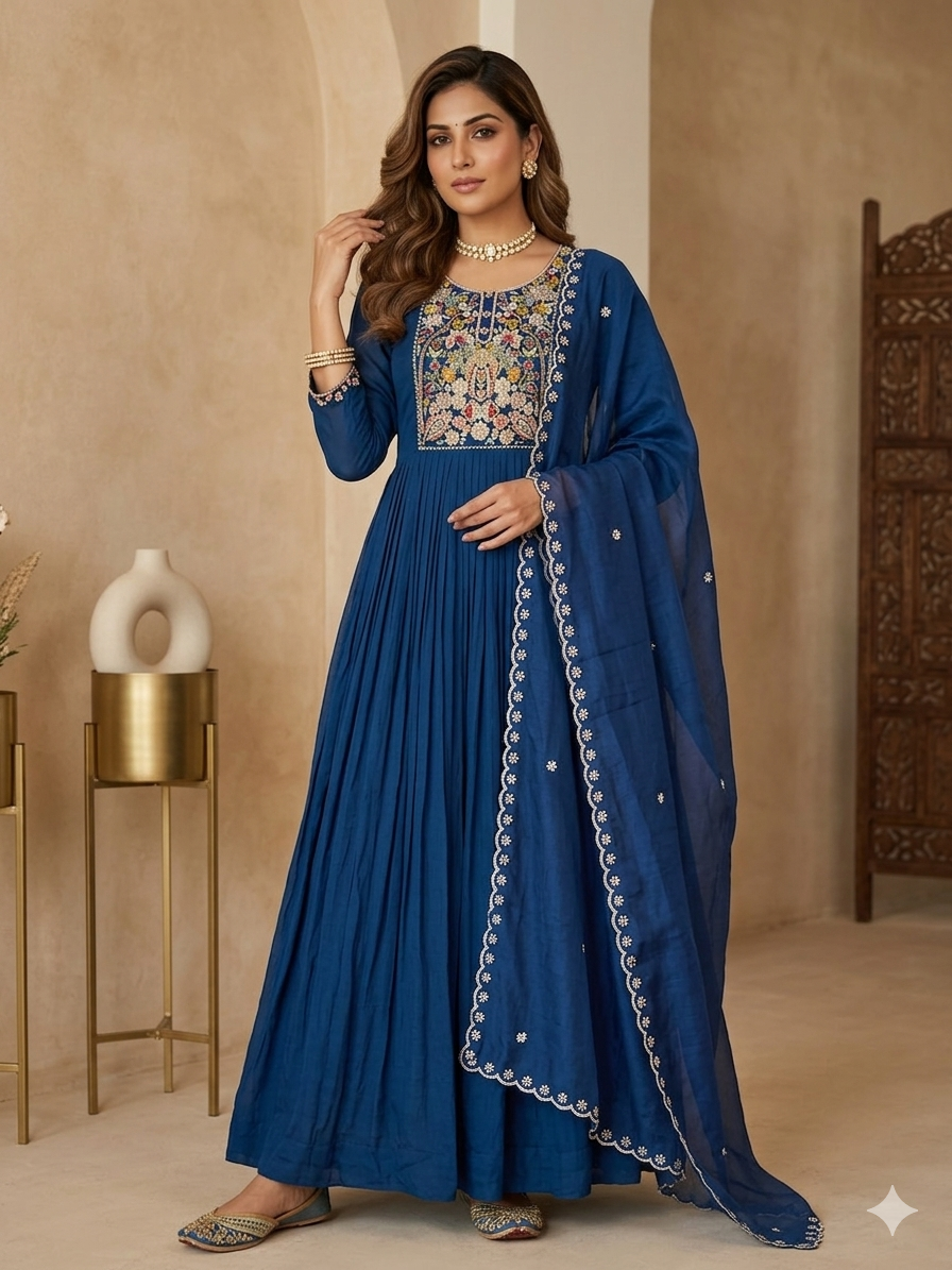 Chinon Gown with Handwork yoke