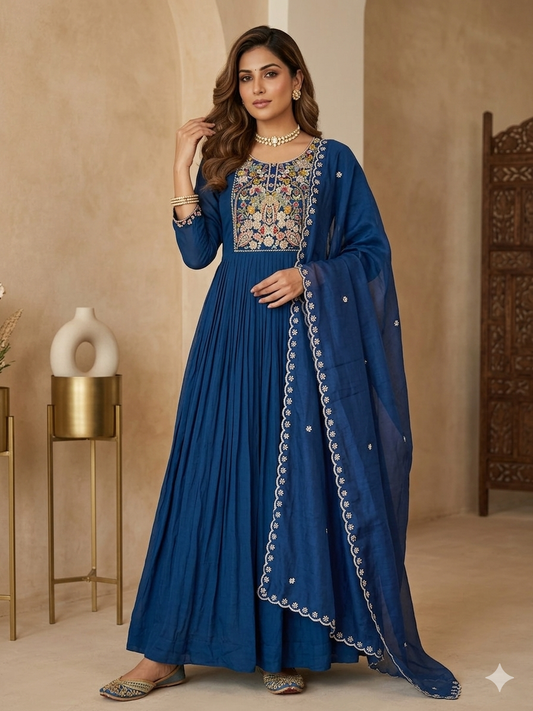 Chinon Gown with Handwork yoke