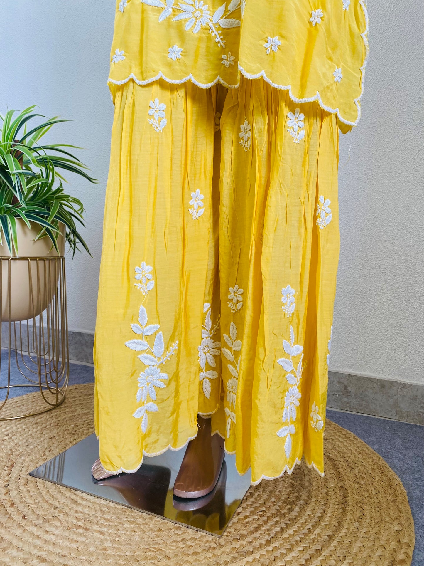 Muslin Chikankari Sharara Set