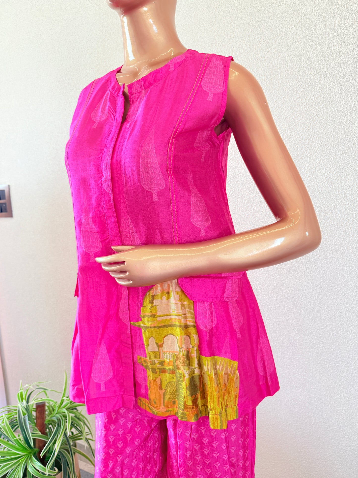 Silk Print Sleevless Top and Palazzo Set