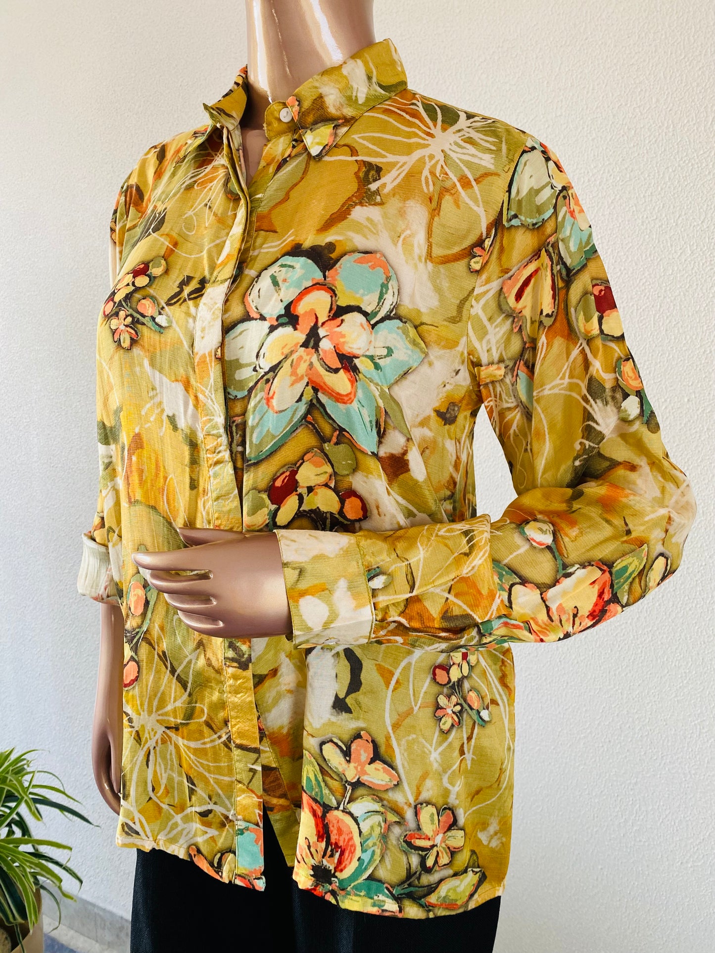 Printed Muslin Shirt with Long Sleeves