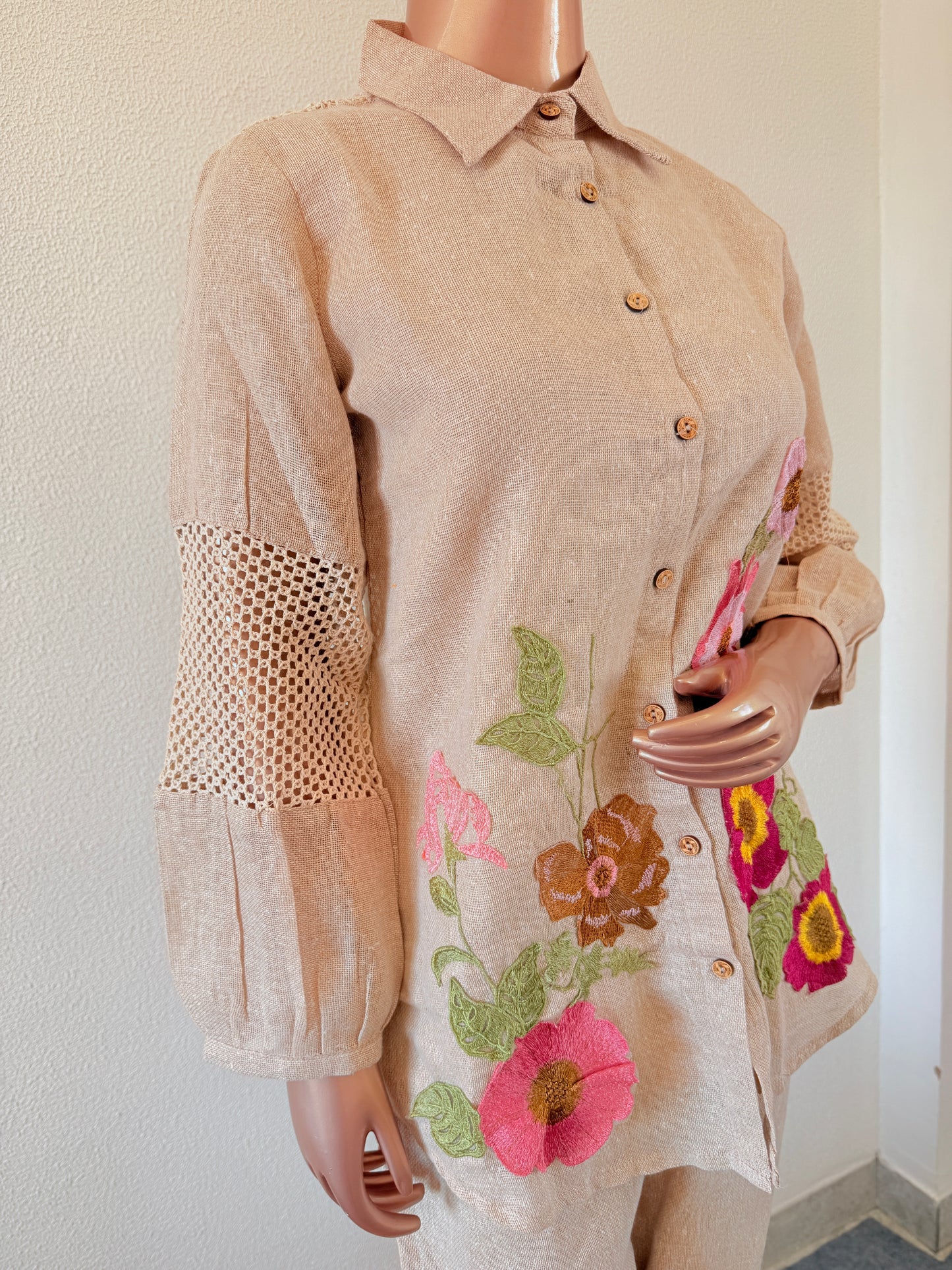 Embroidered Jute Coord Set