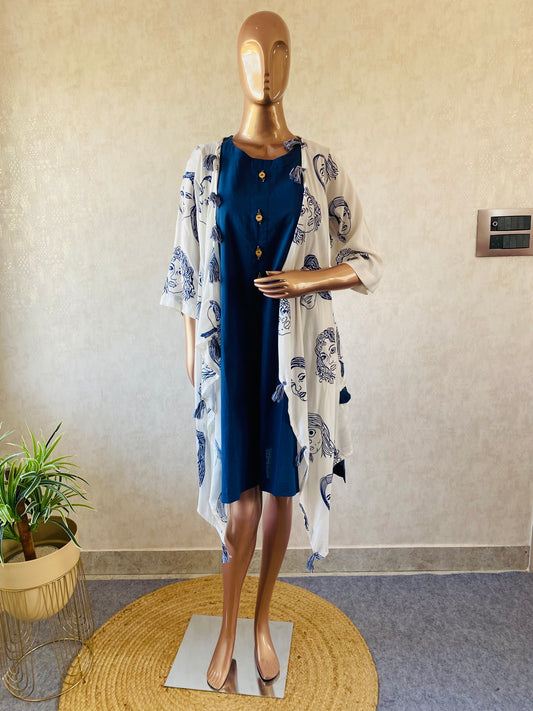 Tunic with Cape- Blue