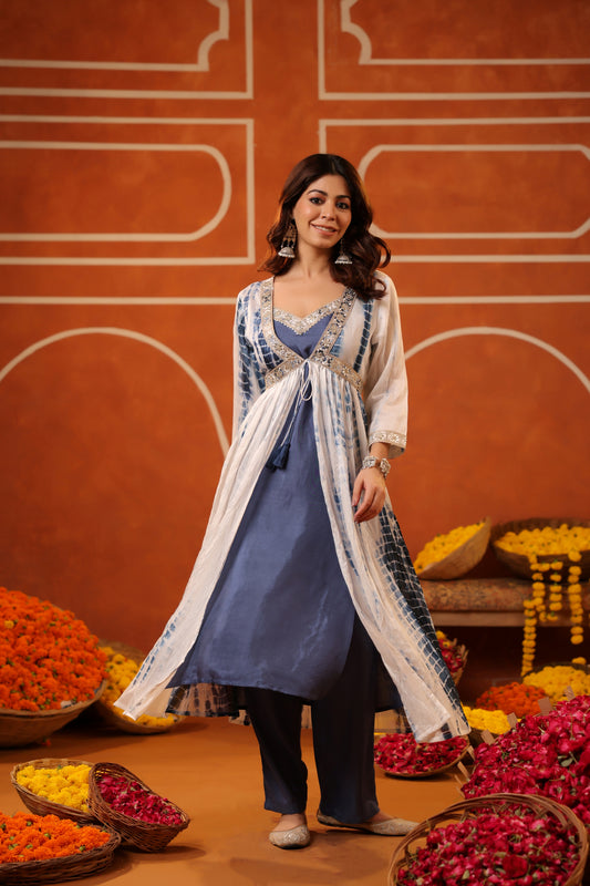 Shibori Jacket Suit Set