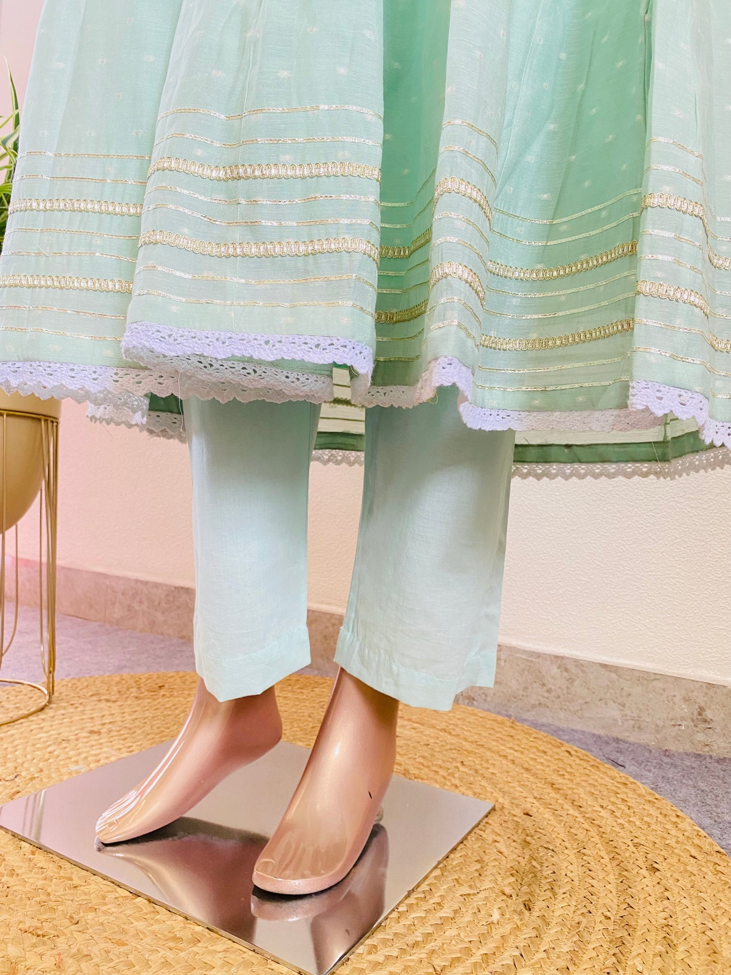 Chanderi Anarkali Dress with Kota Doria Dupatta