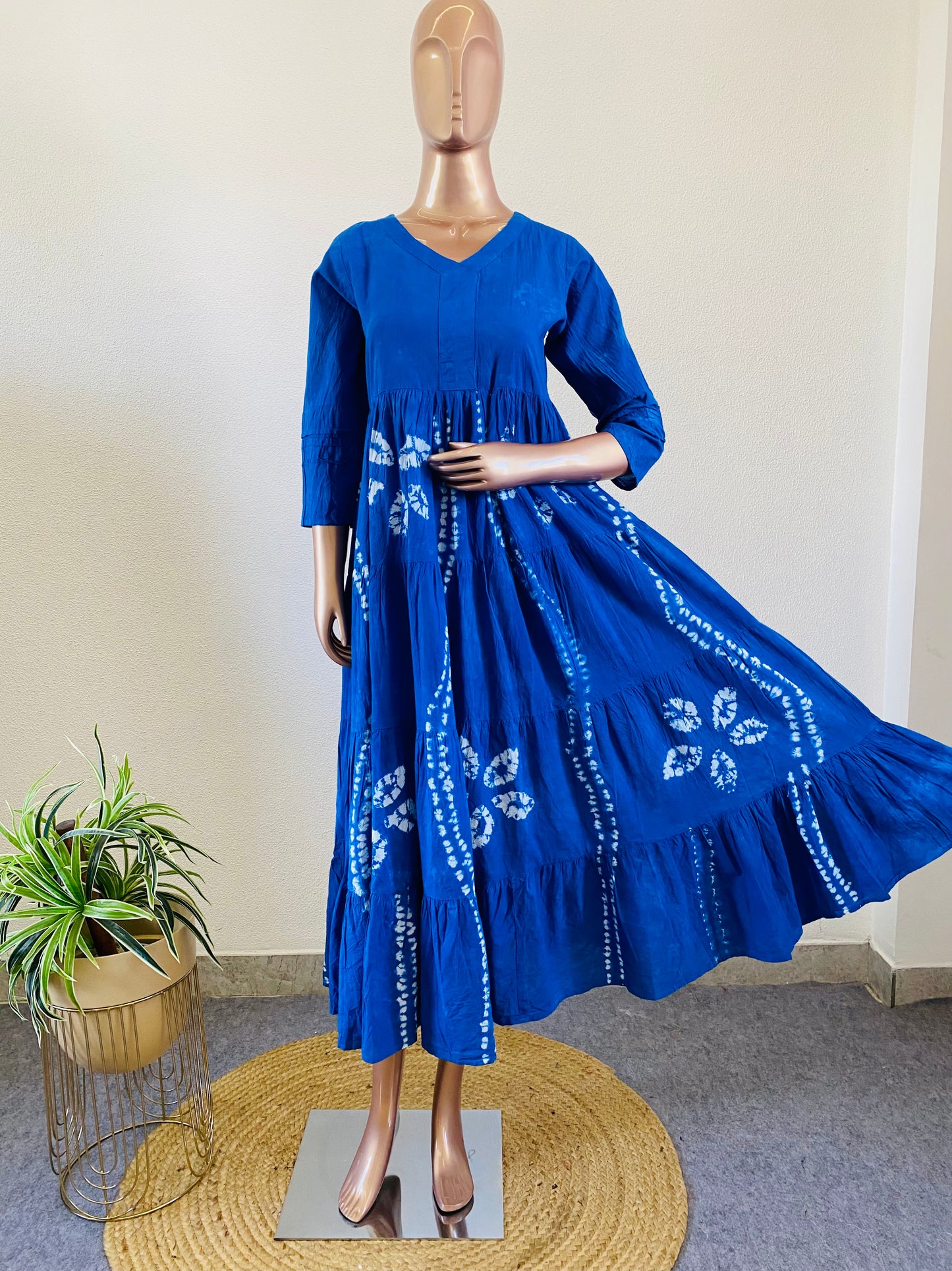 Tie & Dye Cotton Tunic - Blue