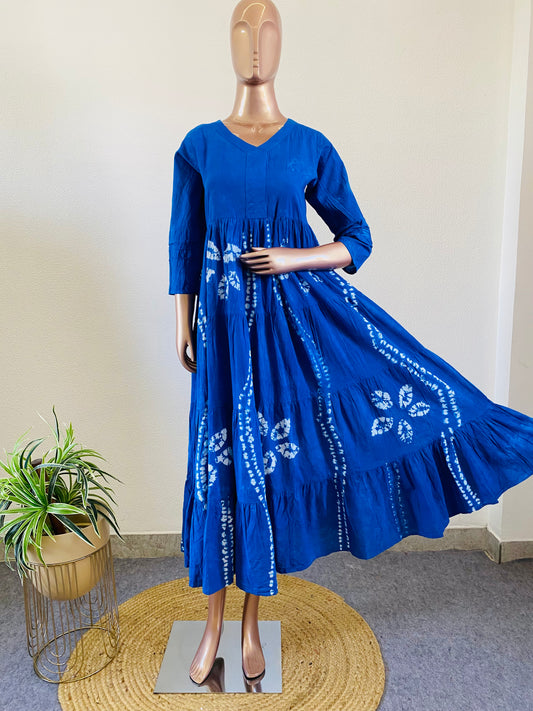 Tie & Dye Cotton Tunic - Blue