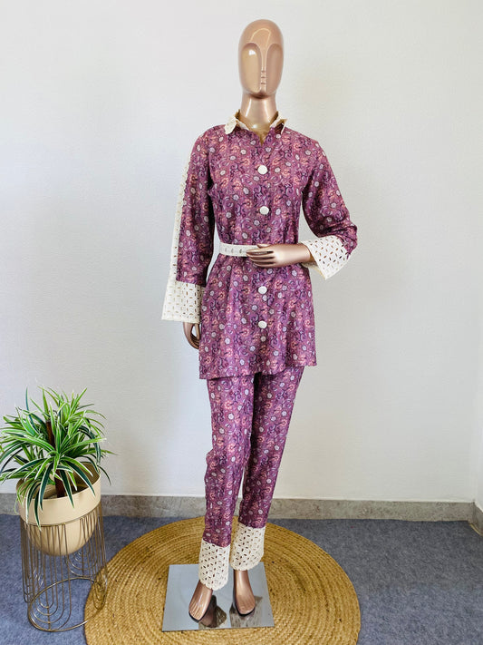 Printed Muslin Coord with Schifili Detailing