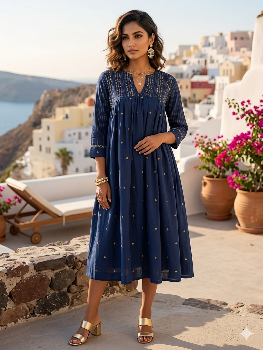Premium Cotton Summer Tunic with Hand Work